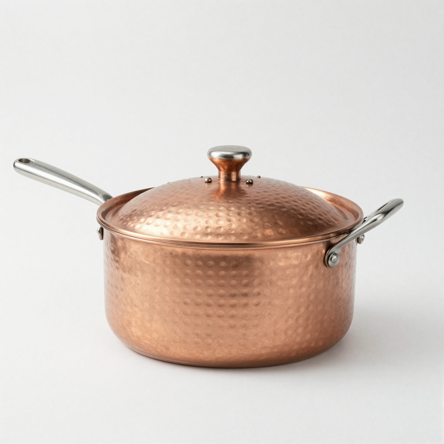 Copper saucepan detail